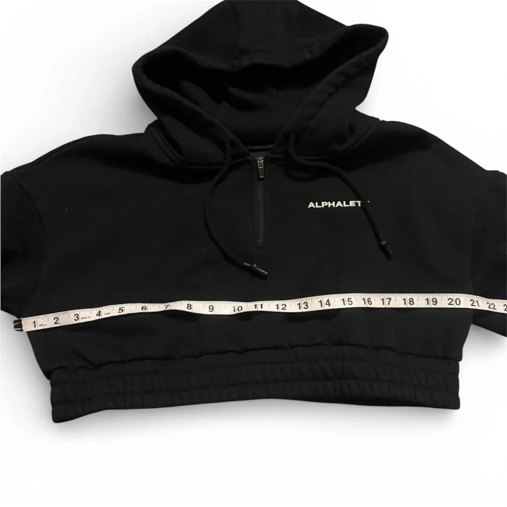 Alphalete Women's Brushed Fleece Half-Zip Crop Hoodie size S - Picture 8 of 9